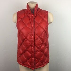 Montbell Red Quilted Down Vest Sz Small